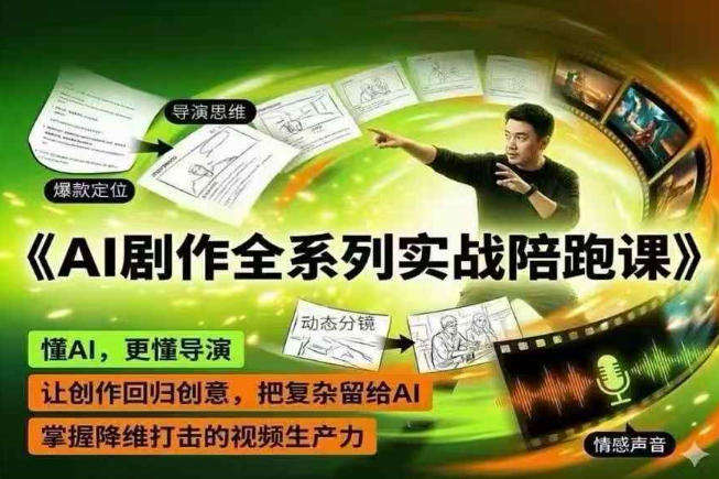 AI剧作全系列实战陪跑课，懂AI，更懂导演，让创作回归创意，把复杂留给AI，掌握降维打击的视频生产力|云雀资源分享