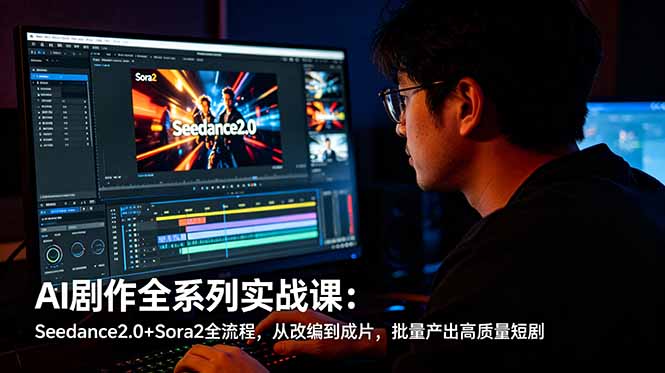 AI剧作全系列实战课:Seedance2.0+Sora2全流程,从改编到成片,批量产出高质量短剧|云雀资源分享