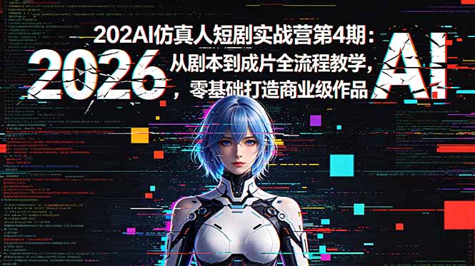 2026AI仿真人短剧实战营第4期:从剧本到成片全流程教学,零基础打造商业级作品|云雀资源分享