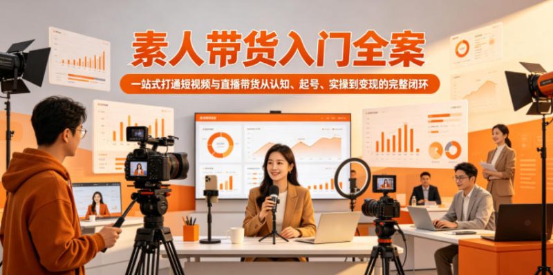 素人带货入门全案，一站式打通短视频与直播带货从认知、起号、实操到变现的完整闭环|云雀资源分享