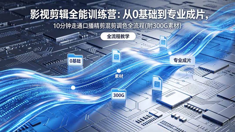 2026影视剪辑全能实战课|0基础到专业成片,全流程教学,高清带300G素材|云雀资源分享