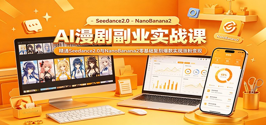 AI漫剧副业实战课：精通Seedance2.0与NanoBanana2零基础复刻爆款实现涨粉变现|云雀资源分享