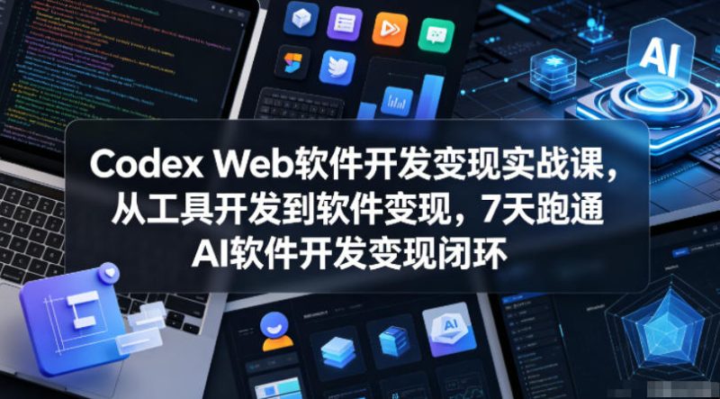 Codex Web软件开发变现实战课，从工具开发到软件变现，7天跑通AI软件开发变现闭环|云雀资源分享