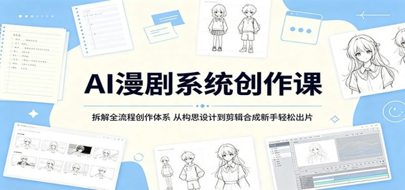 AI漫剧系统创作课:拆解全流程创作体系,从构思设计到剪辑合成新手轻松出片|云雀资源分享