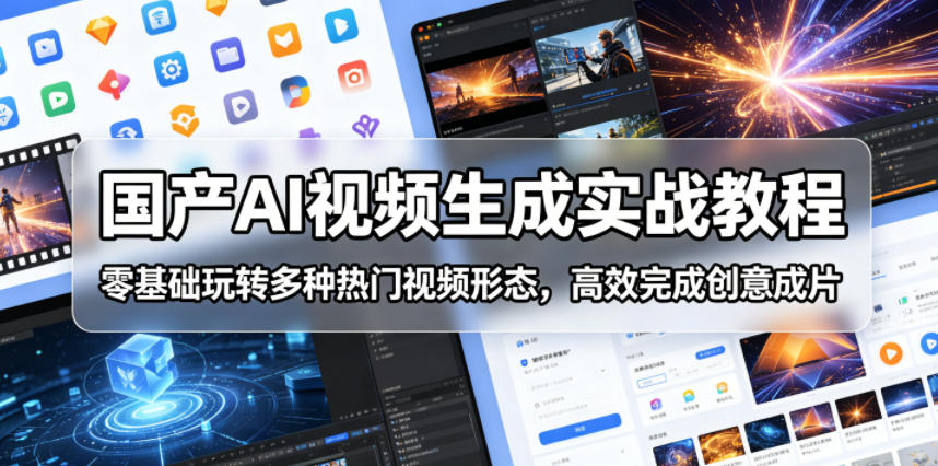国产AI视频生成实战教程，零基础玩转多种热门视频形态，高效完成创意成片|云雀资源分享