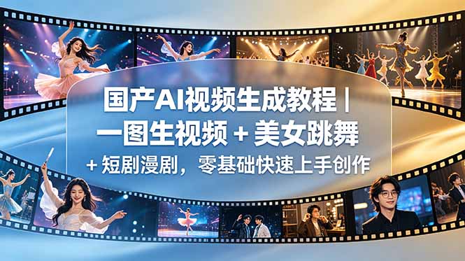 国产AI视频生成教程|一图生视频 + 美女跳舞 + 短剧漫剧,零基础快速上手创作|云雀资源分享