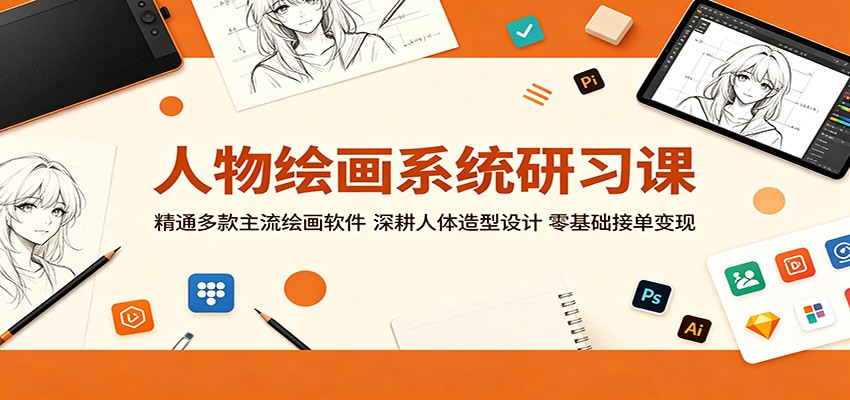 人物绘画系统研习课：精通多款主流绘画软件，深耕人体造型设计，零基础接单变现|云雀资源分享