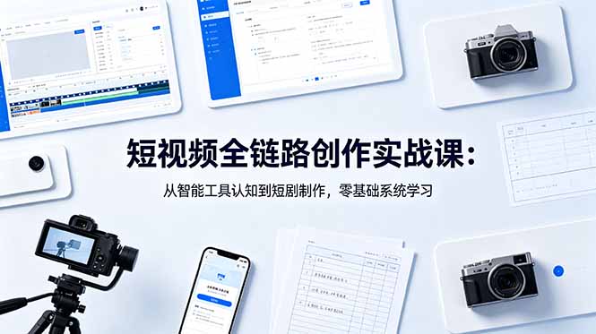 短视频全链路创作实战课:从智能工具认知到短剧制作,零基础系统学习|云雀资源分享