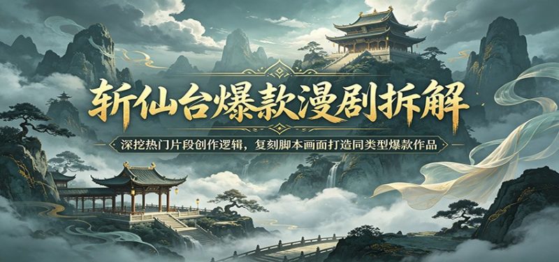 斩仙台爆款漫剧拆解:深挖热门片段创作逻辑,复刻脚本画面打造同类型爆款作品|云雀资源分享