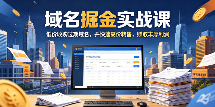 域名交易掘金实战课，低价收购过期域名，并快速高价转售，賺取丰厚利润【原创双语字幕】|云雀资源分享