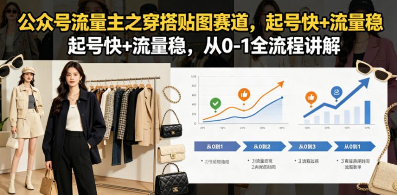 公众号流量主之穿搭贴图赛道,起号快+流量稳,从0-1全流程讲解|云雀资源分享