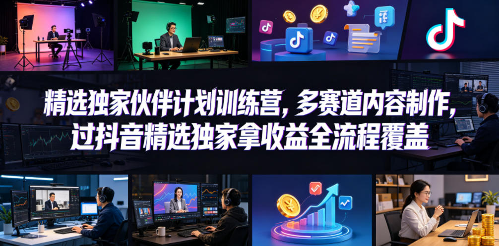 图片[1]|小豁食堂精选独家伙伴计划训练营，多赛道内容制作，过抖音精选独家拿收益全流程覆盖|云雀资源分享