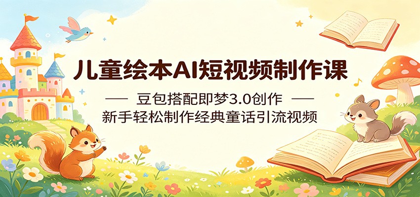 图片[1]-儿童绘本AI短视频制作课：豆包搭配即梦3.0创作，新手轻松制作经典童话引流视频