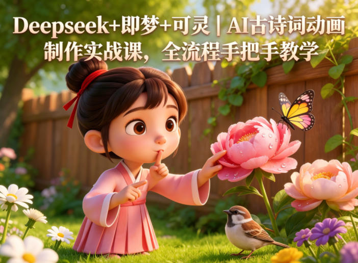 图片[1]|Deepseek+即梦+可灵｜AI古诗词动画制作实战课，全流程手把手教学|云雀资源分享