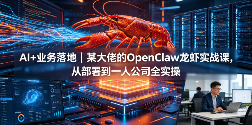 图片[1]|AI+业务落地｜某大佬的OpenClaw小龙虾实战课，从部署到一人公司全实操|云雀资源分享