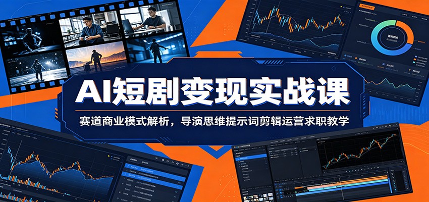 图片[1]-AI短剧变现实战课：赛道商业模式解析，导演思维提示词剪辑运营求职教学