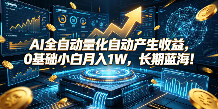 AI全自动量化自动产生收益，0基础小白月入1W，长期蓝海！【揭秘】