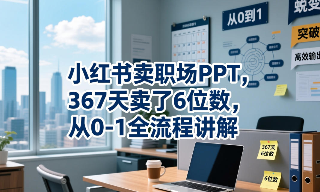 小红书卖职场PPT，367天卖了6位数，从0-1全流程讲解
