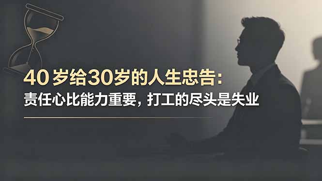 付费文章:40岁给30岁的人生忠告:责任心比能力重要,打工的尽头是失业|云雀资源分享