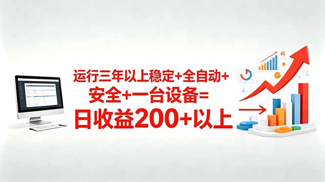 三年以上稳定+全自动+安全+一台设备=日收益200+|云雀资源分享