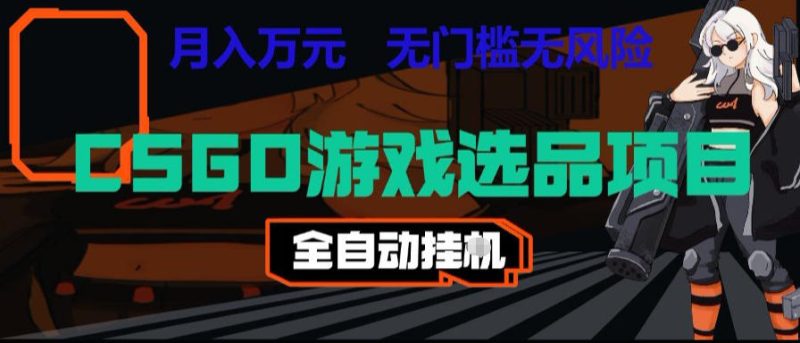 CSGO游戏自动扫货项目，全自动运行，月入1W，无风险，长期稳定可以做【揭秘】|云雀资源分享