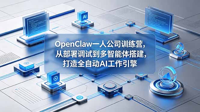 OpenClaw 一人公司训练营,从部署调试到多智能体搭建,打造全自动 AI 工作引擎|云雀资源分享