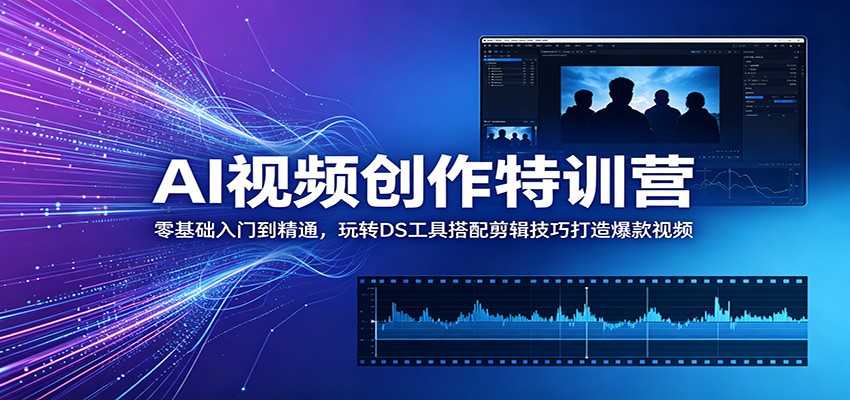 AI视频创作特训营:零基础入门到精通,玩转DS工具搭配剪辑技巧打造爆款视频|云雀资源分享