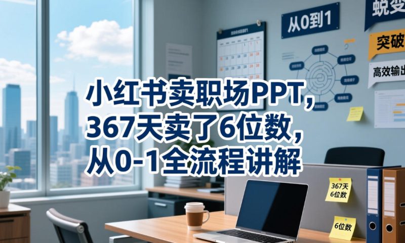 小红书卖职场PPT，367天卖了6位数，从0-1全流程讲解|云雀资源分享