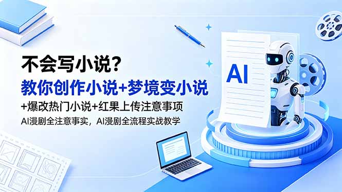 不会写小说?教你创作小说+梦境变小说+爆改热门小说+红果上传注意事项,AI漫剧全流程实战教学|云雀资源分享