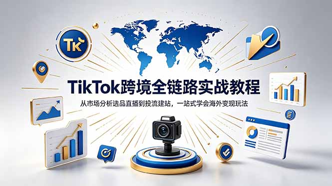 TikTok+独立站跨境基础全套教程,拆解平台盈利逻辑,新手从零跑通变现全流程|云雀资源分享