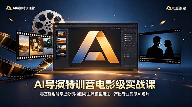 AI导演特训营电影级实战课,零基础也能掌握分镜构图与主流模型用法,产出专业质感AI短片|云雀资源分享