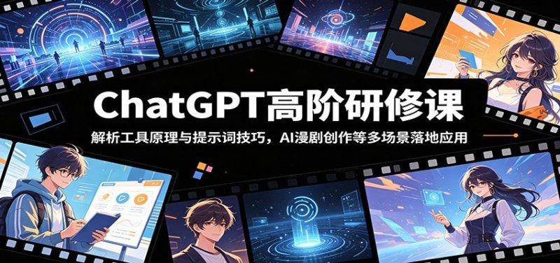 ChatGPT高阶研修课：解析工具原理与提示词技巧，AI漫剧创作等多场景落地应用|云雀资源分享