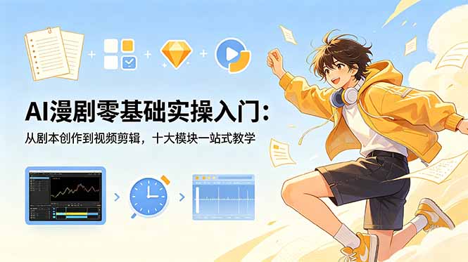 AI漫剧零基础实操入门:从剧本创作到视频剪辑,十大模块一站式教学|云雀资源分享