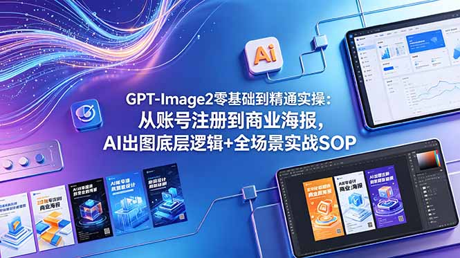 GPT-Image2零基础到精通实操：从账号注册到商业海报，AI出图底层逻辑+全场景实战SOP|云雀资源分享