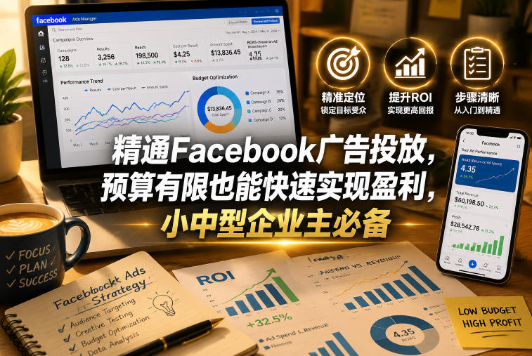 精通Facebook广告投放，预算有限也能快速实现盈利，小中型企业主必备【原创双语字幕】|云雀资源分享