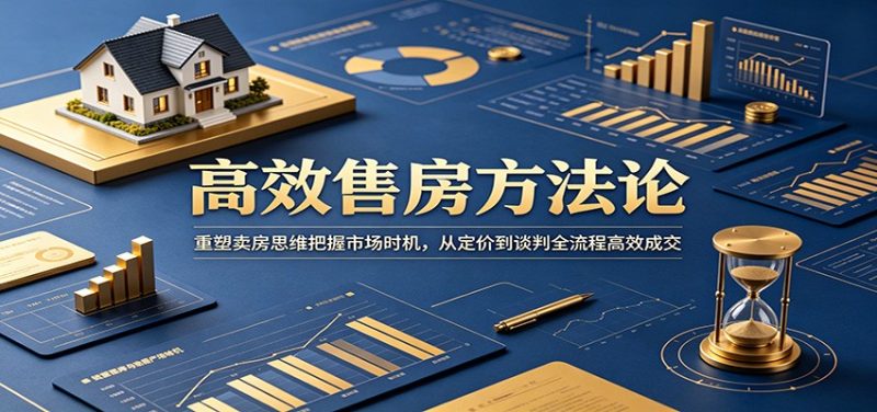 高效售房方法论：重塑卖房思维把握市场时机，从定价到谈判全流程高效成交|云雀资源分享