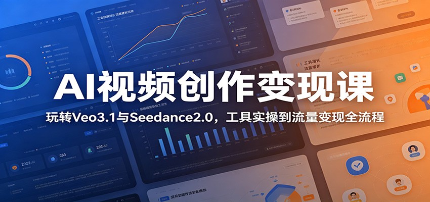 AI视频创作变现课:玩转Veo3.1与Seedance2.0,工具实操到流量变现全流程|云雀资源分享