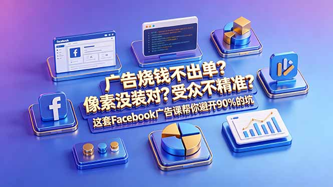 广告烧钱不出单?像素没装对?受众不精准?这套Facebook广告课帮你避开90%的坑-原创双语字幕|云雀资源分享
