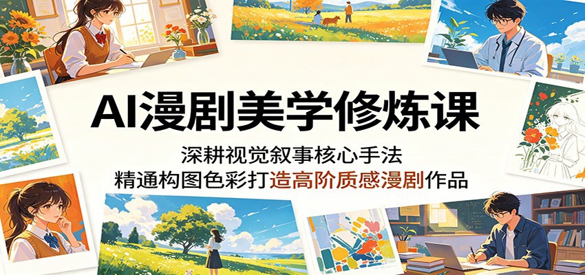 AI漫剧美学修炼课：深耕视觉叙事核心手法，精通构图色彩打造高阶质感漫剧作品|云雀资源分享