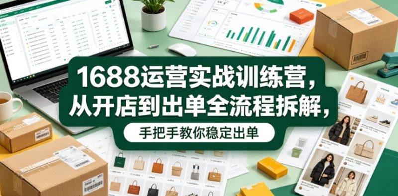 1688运营实战训练营，从开店到出单全流程拆解，手把手教你稳定出单|云雀资源分享