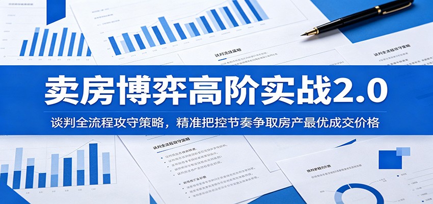 卖房博弈高阶实战2.0:谈判全流程攻守策略,精准把控节奏争取房产最优成交价格|云雀资源分享