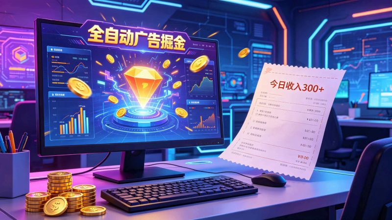 全自动广告掘金,日入300+。全程Ai自动化运行,解放双手,时间自由。收益稳定|云雀资源分享