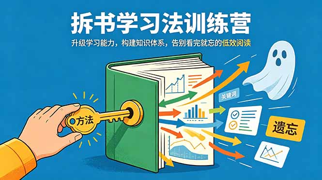 拆书学习法训练营,升级学习能力,构建知识体系,,告别看完就忘的低效阅读|云雀资源分享
