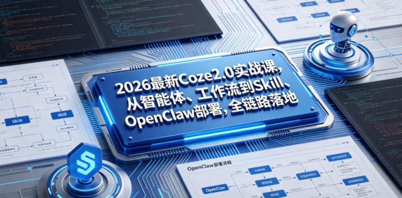 2026最新Coze2.0实战课，从智能体、工作流到Skill、OpenClaw部署，全链路落地|云雀资源分享