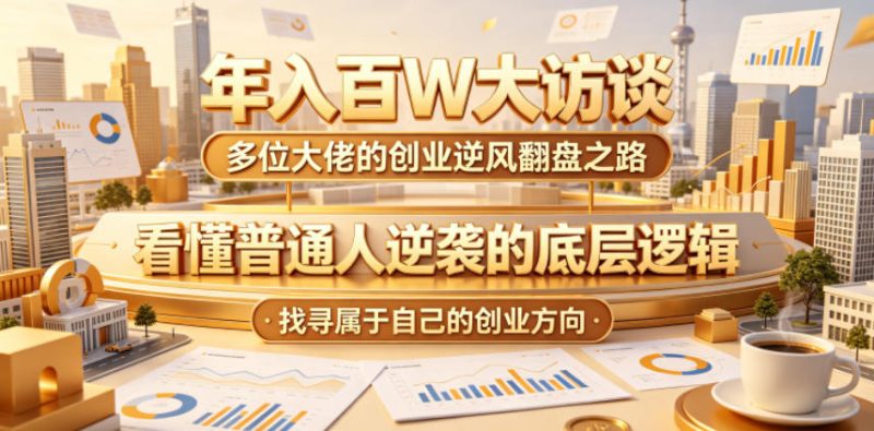 年入百W大访谈，多位大佬的创业逆风翻盘之路，看懂普通人逆袭的底层逻辑，找寻属于自己的创业方向(更新0615)|云雀资源分享