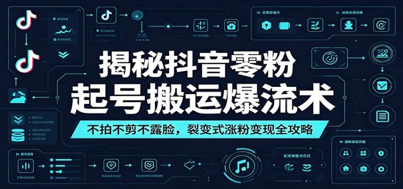 揭秘抖音零粉起号搬运爆流术:不拍不剪不露脸,裂变式涨粉变现全攻略|云雀资源分享