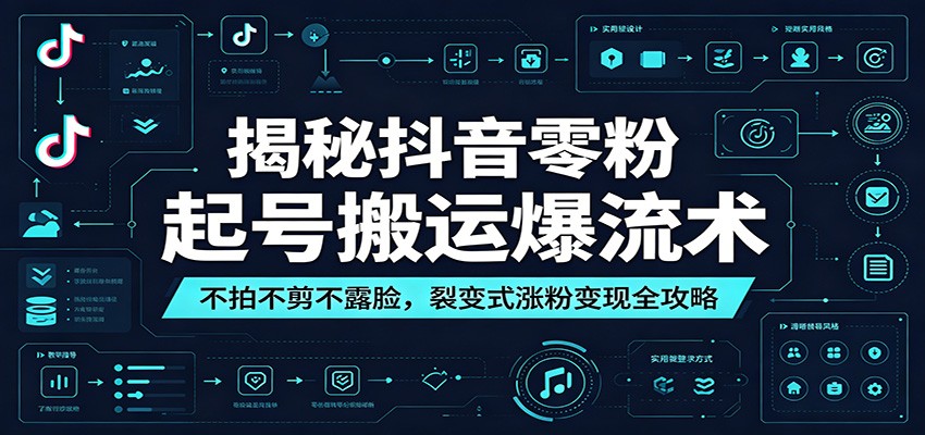 揭秘抖音零粉起号搬运爆流术:不拍不剪不露脸,裂变式涨粉变现全攻略|云雀资源分享