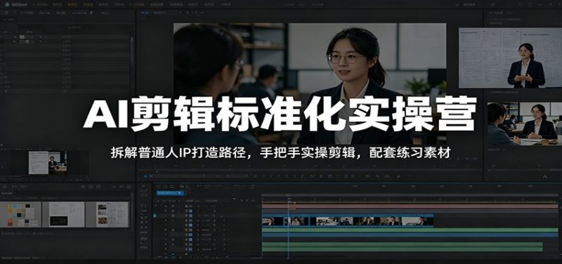 AI剪辑标准化实操营:拆解普通人IP打造路径,手把手实操剪辑,配套练习素材|云雀资源分享