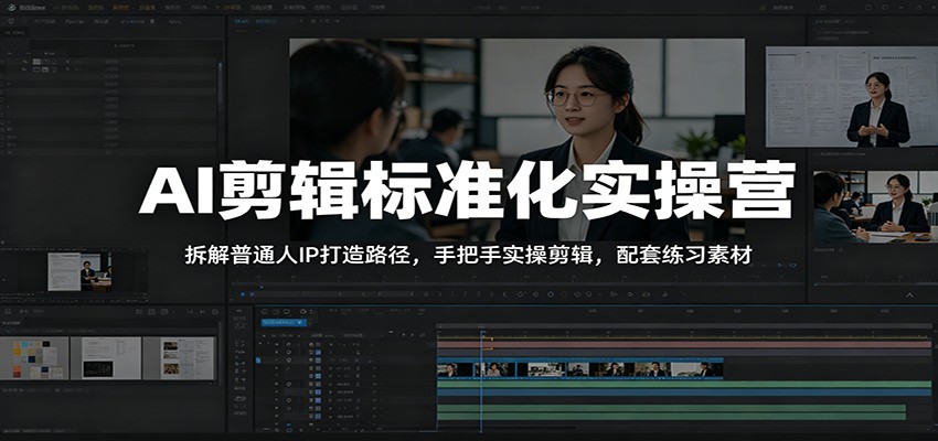 AI剪辑标准化实操营:拆解普通人IP打造路径,手把手实操剪辑,配套练习素材|云雀资源分享