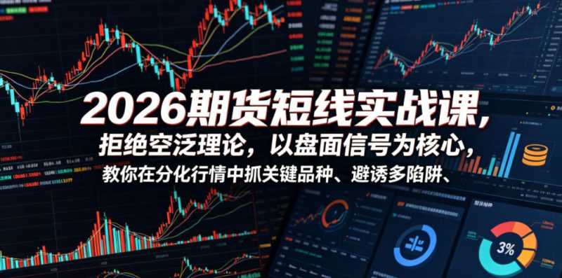 2026期货短线实战课，拒绝空泛理论，以盘面信号为核心，教你在分化行情中抓关键品种、避诱多陷阱|云雀资源分享